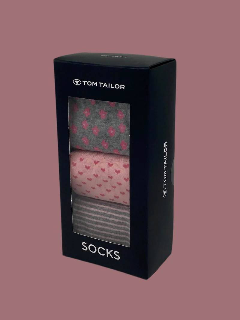 Tom Tailor Damen Socken 3er GeschenkBox Herzen