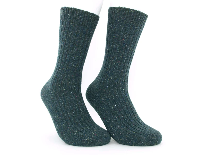 2 Paar Wollsocken mit Seide petrol